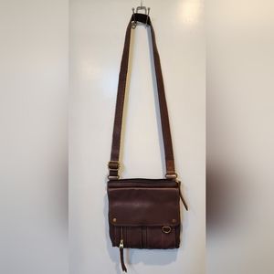 Fossil Morgan crossbody bag, genuine leather, brown